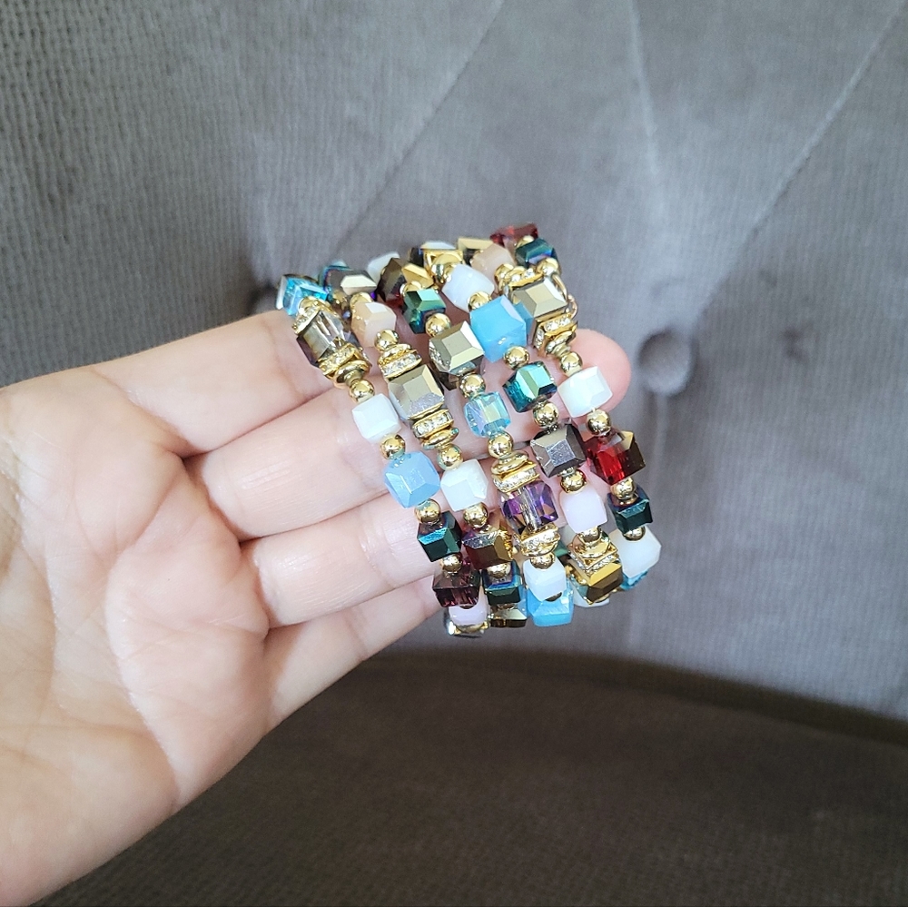 Greenbeads Multicolored🌈 Layered Wrap Bracelet - NIB - Picture 11 of 16